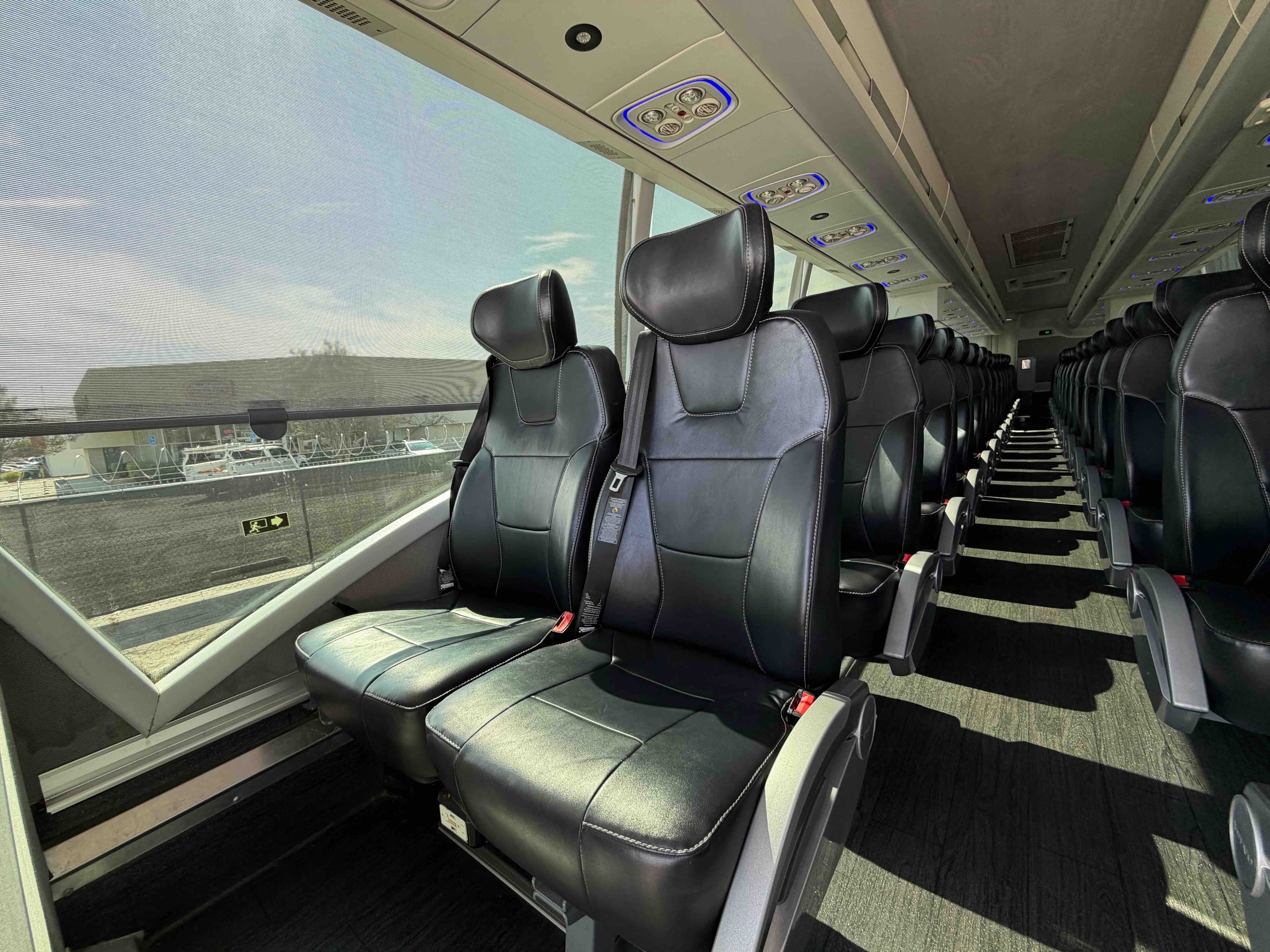Elite BHLS Volvo motorcoach — cabin detail