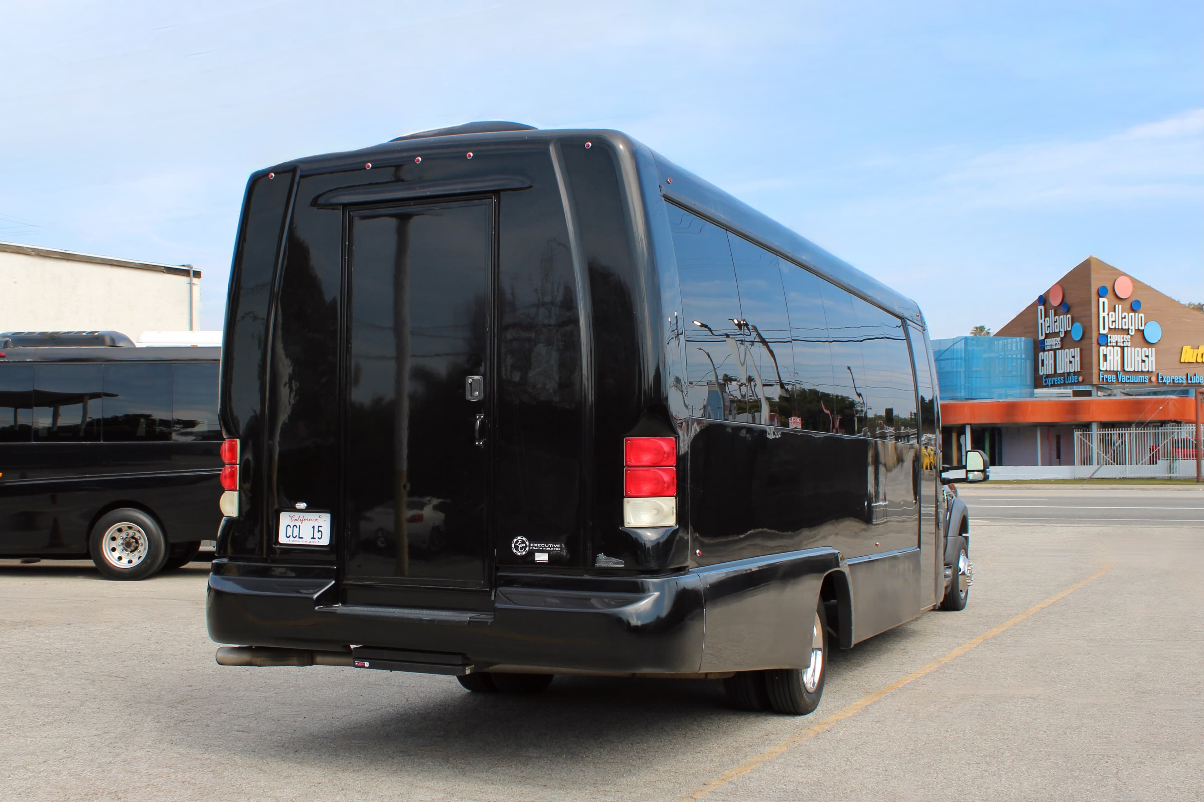 Elite BHLS 28-passenger mini coach — interior seating