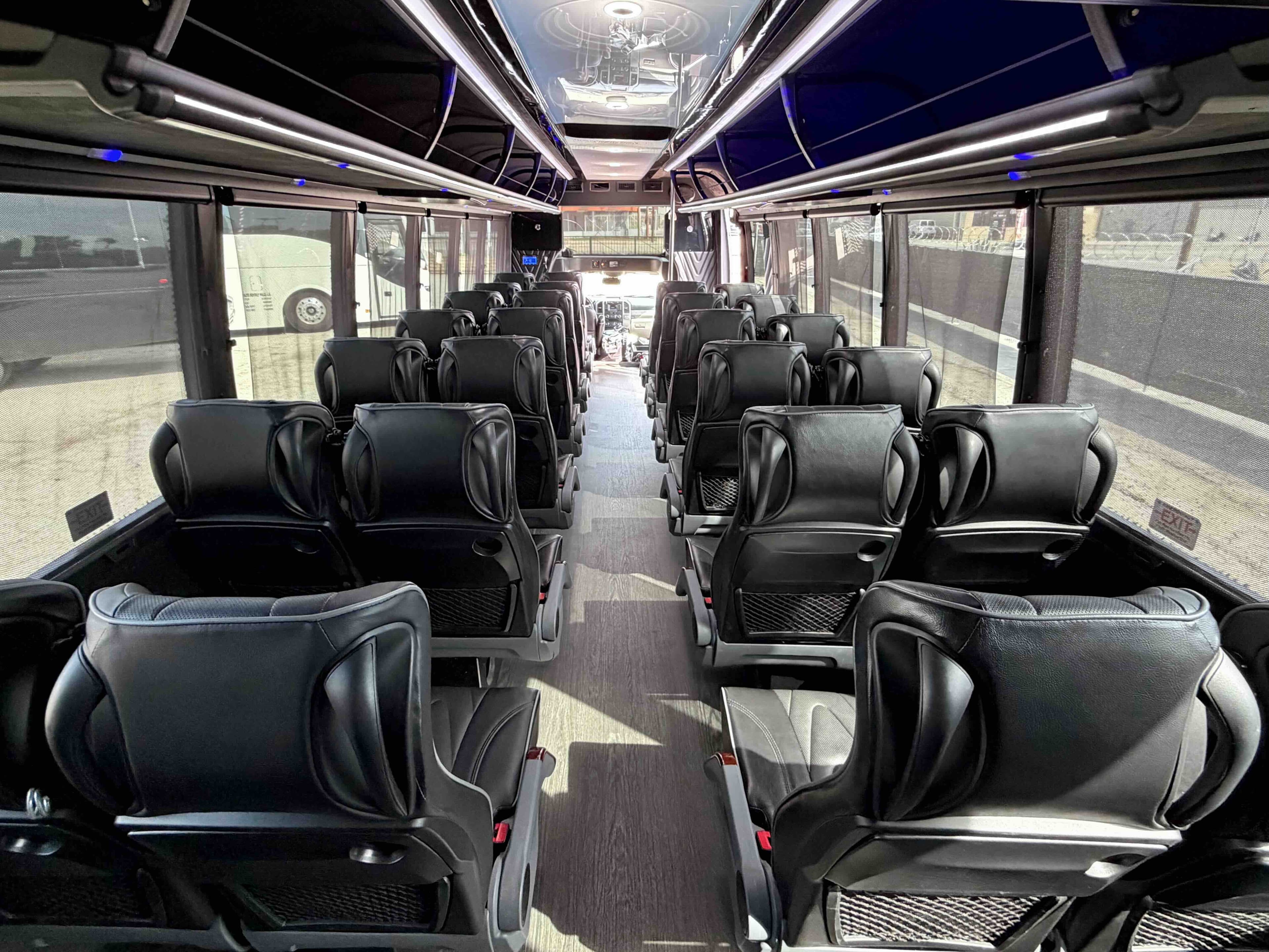 Elite BHLS 28-passenger mini coach — passenger area