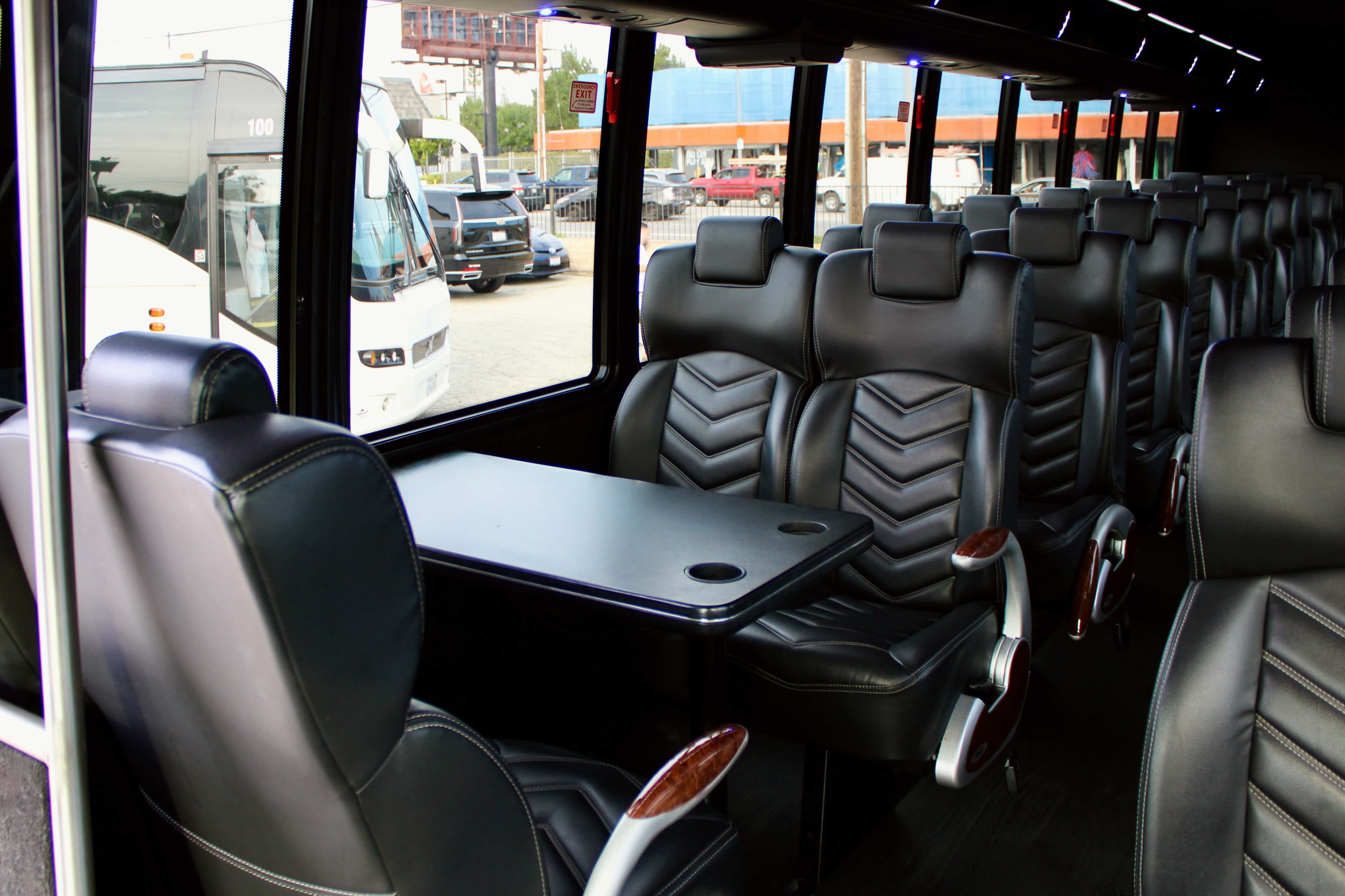 Elite BHLS 46-passenger executive mini coach — cabin detail