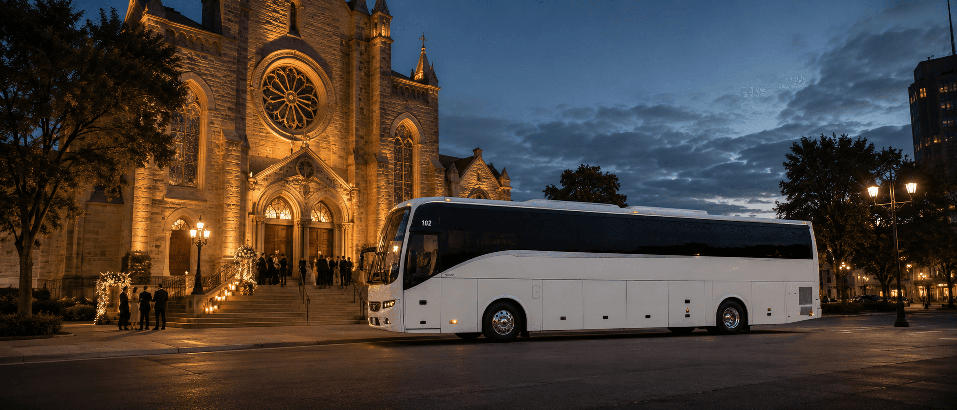 Luxury wedding charter bus Southern California